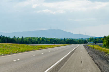 Highway in North part of New Brunswick, Canadaの写真素材
