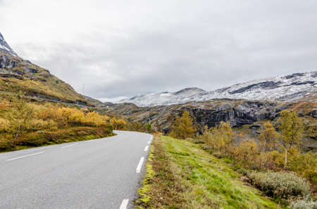 Mountain and highland in Norway at fall timeの写真素材