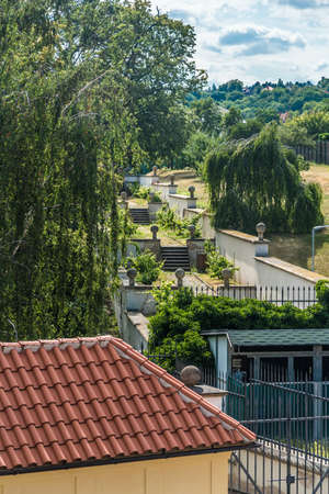 Historicl buildings in Prague in summer timeの写真素材