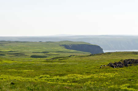 The shore of Newfoundland, Canada in sunny dayの写真素材