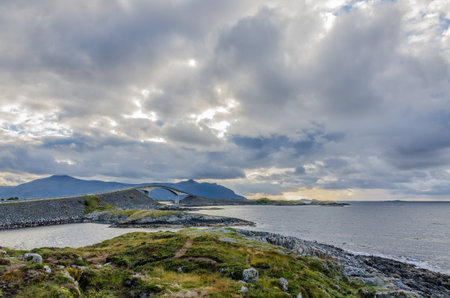 Atlantic road at the north of Norwayの写真素材