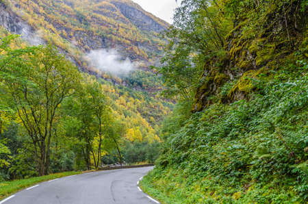 Road in Norway highland t fall timeの写真素材
