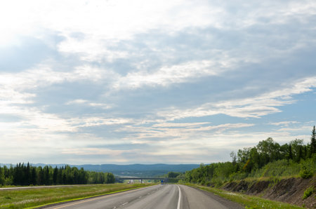Highway in North part of New Brunswick, Canadaの写真素材