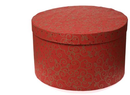 Round gift box isolated on the white background