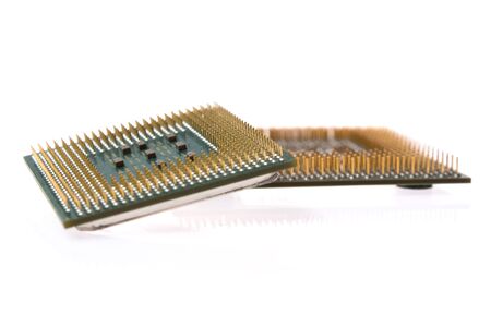 Main computer chip isolated on the white background