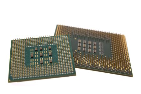 Main computer chip isolated on the white background