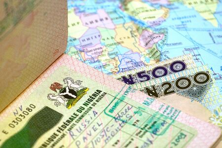 Visa, id, money of Nigeriaの写真素材