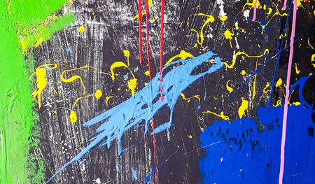 Original oil painting on wall. Abstract art background. Brushstrokes of paint. Modern art....