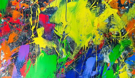 Original oil painting on wall. Abstract art background. Brushstrokes of paint. Modern art....