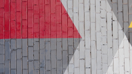 Wall Of Painted Brick for background.