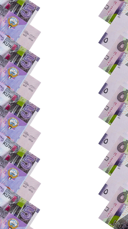 Frame of Kuwaiti 5 Dinar Banknotes for background.