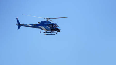 Helicopter equipped for filming formula one in the air. SEP 27, 2020 SOCHI RUSSIA