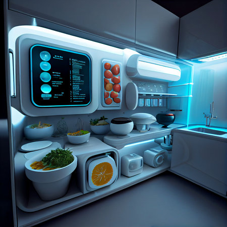 food printing futuristic device, ai generativeの写真素材