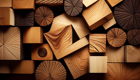 wooden wall with planks texture, rustic background for interior design, ai generative