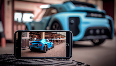 Online ride sharing and carpool mobile application. Rideshare taxi app on smartphone screen. Modern...