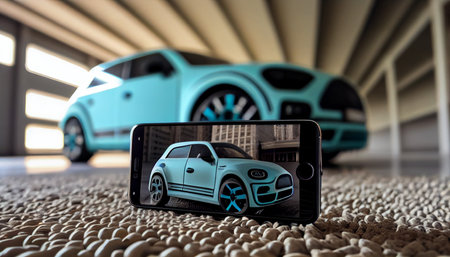 Online ride sharing and carpool mobile application. Rideshare taxi app on smartphone screen. Modern...