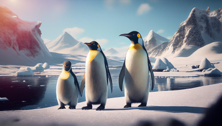 Emperor penguin. isolated on white background. Ai generativeの写真素材