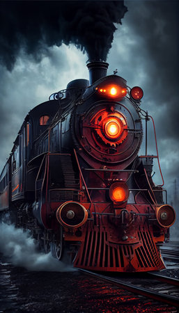 historic Steam locomotive, ai generative