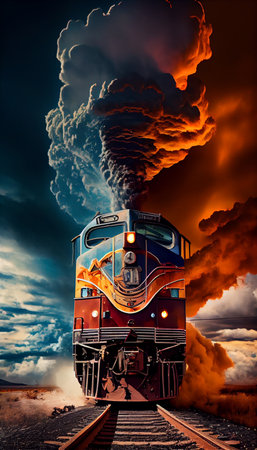 historic Steam locomotive, ai generativeの写真素材