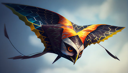 Falcon bird Kite flying in the sky. Ai generativeの写真素材