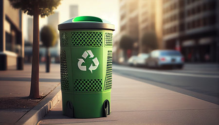 Municipal waste disposal. Concept: Waste disposal and cleanliness. Ai generativeの素材