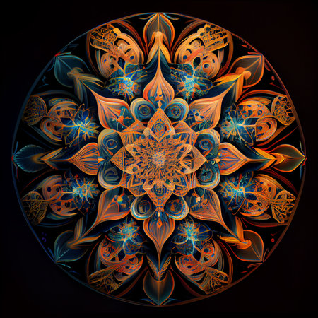 Beautiful color mandala. Ai generativeの素材