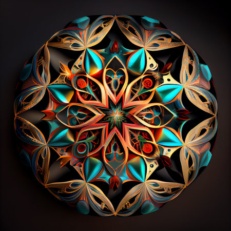 Beautiful color mandala. Ai generativeの素材