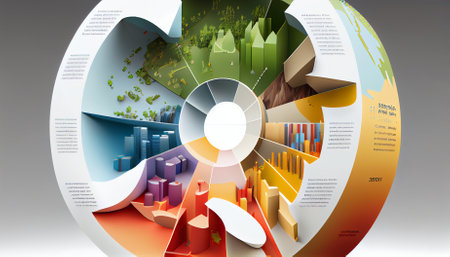 Abstract 3d business pie chart. Ai generativeの素材
