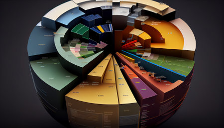 Abstract 3d business pie chart. Ai generativeの素材