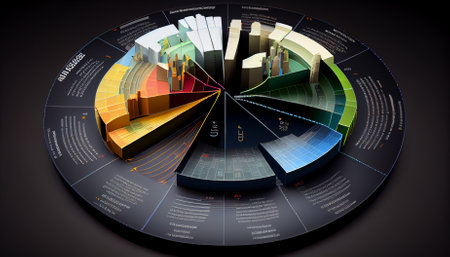 Abstract 3d business pie chart. Ai generativeの素材