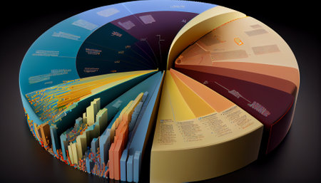 Abstract 3d business pie chart. Ai generativeの素材