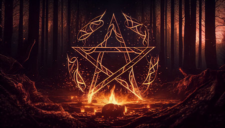 orange flame pentagramの素材