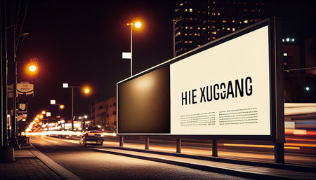 blank billboard or road sign on the highway. Ai generativeの素材