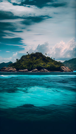 Seyshelles like island. Ai generative imageの素材