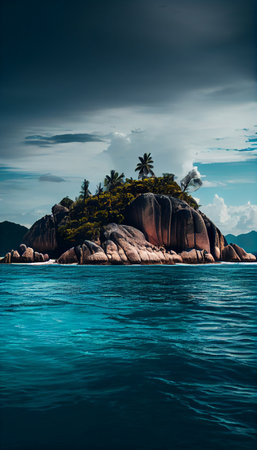 Seyshelles like island. Ai generative imageの素材
