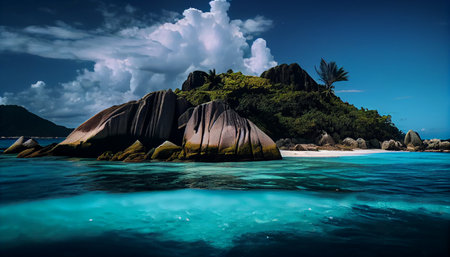 Seyshelles like island. Ai generative imageの素材
