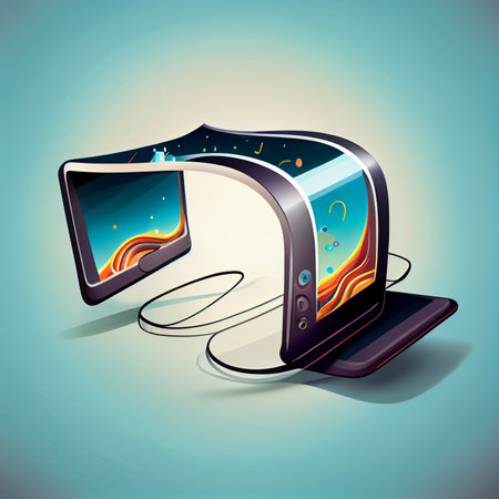 Modern flex screen icon. Flat illustration of modern flex screen icon for web design. Ai generativeの素材
