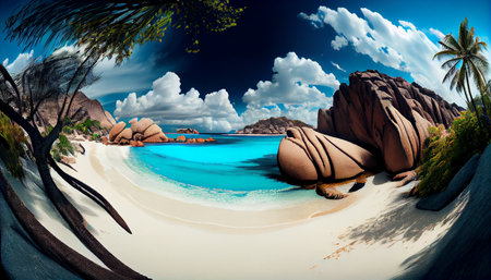 Seyshelles like island. Ai generative imageの素材