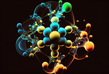Ai generative Science Molecule, Model Structure, business teamwork conceptの素材