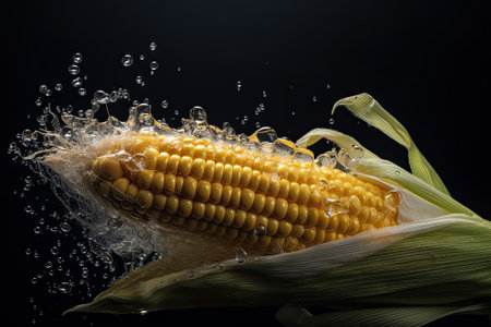 Wet Grains of ripe corn. Ai generativeの素材