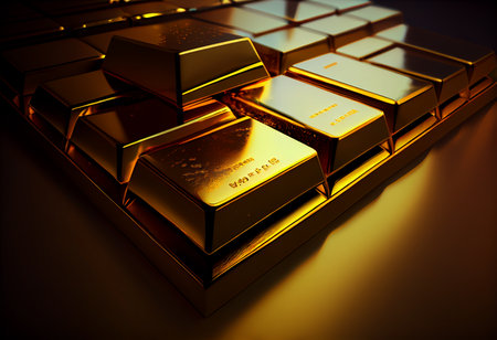 Ai generative Gold bars and Financial concept, studio shots.の素材