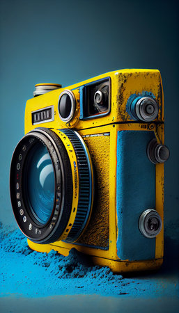 Bright Digital DSLR Camera illustration, ai generativeの素材
