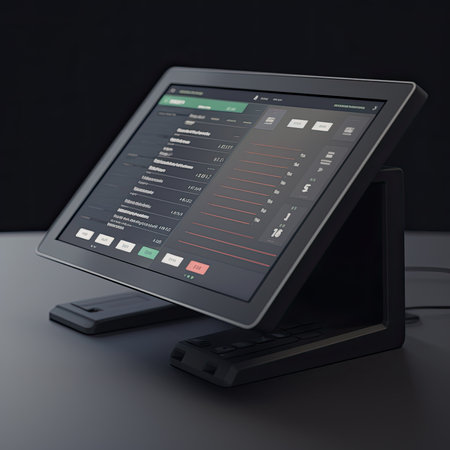 Modern Crypto currency Pos terminal device for reading banking cards, ai generativeの素材