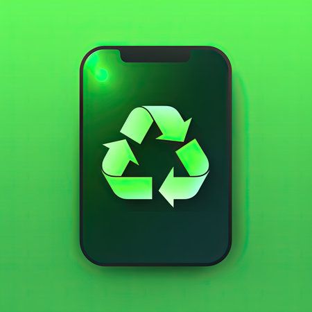 Green triangular eco recycle icons - ai generativeの素材