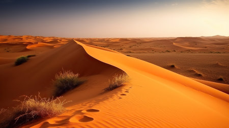 Sunset in the desert, Sunset in the desert in Dubai UAE, ai generativeの素材