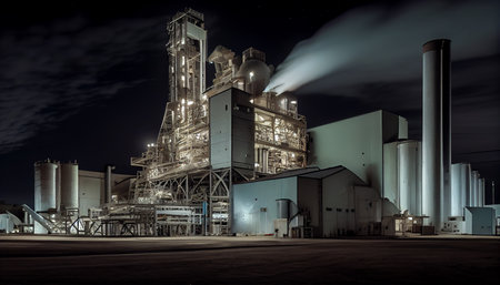 Oil refinery and plant and tower column of Petrochemistry industry in oil and gas industrial ai...