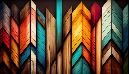 Abstract Geometric wooden backgrounds full Color. Ai generativeの素材