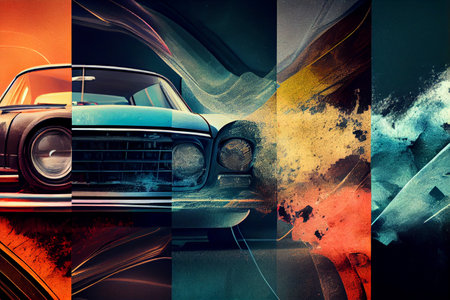 car elements, service, repair, maintenance concept collage, ai generativeの素材