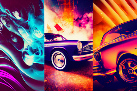 car elements, service, repair, maintenance concept collage, ai generativeの素材