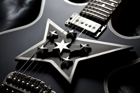 detail of a guitar neck, ai generativeの素材